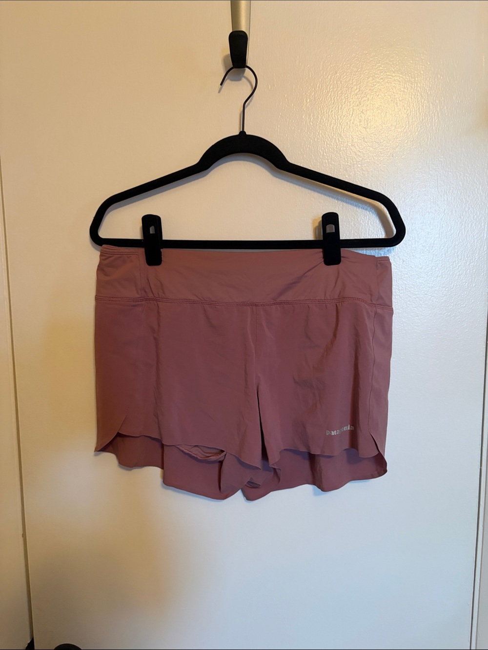 Patagonia Dusky Rose Athletic Shorts with Built-in Liner